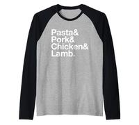The Art of Pasta, Pork, Chicken & Lamb Raglan Baseball Tee