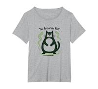 The Art of The Roll: Rolling Fatties Cat Humor T-Shirt, Women's Plus, Heather Grey, 2X