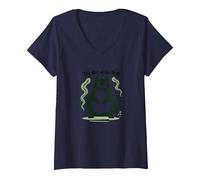 The Art of The Roll: Rolling Fatties Cat Humor V-Neck T-Shirt, Women, Navy, XXL