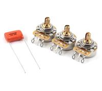 The Art Of Tone Custom CTS 250k Potentiometers - Short Split Shaft (3x) w/Orange Drop .047uF Guitar Capacitor for Fender Strat