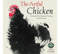 The Artful Chicken 2024 Calendar: Brush & Ink Watercolor Paintings
