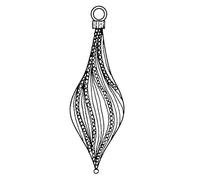 The Artistic Stamper Long Twisted Bauble Unmounted Stamp, Black/ White