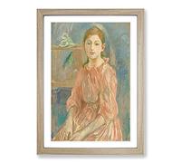 The Artist's Daughter by Berthe Morisot Framed Print | A2 Oak Framed Wall Art | Ready to Hang | Modern Nature Picture | Living Room Bedroom Lounge Office