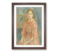 The Artist's Daughter by Berthe Morisot Framed Print | A2 Walnut Framed Wall Art | Ready to Hang | Modern Nature Picture | Living Room Bedroom Lounge Office
