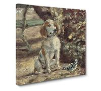 The Artist's Dog by Henri de Toulouse Lautrec Classic Painting Canvas Wall Art Print Ready to Hang, Framed Picture for Living Room Bedroom Home Office Décor, 14x14 Inch (35x35 cm)
