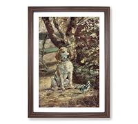 The Artist's Dog by Henri De Toulouse-Lautrec Framed Print | A2 Walnut Framed Wall Art | Ready to Hang | Modern Animal Picture | Living Room Bedroom Lounge Office