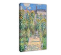 The Artist's Garden at Vetheuil by Claude Monet Canvas Art Poster And Wall Art Picture Print Modern Family Bedroom Decor Frame 12x18inch(30x45cm)
