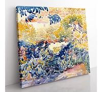 The Artist's Garden by Henri Edmond Cross Classic Painting Canvas Wall Art Print Ready to Hang, Framed Picture for Living Room Bedroom Home Office Décor, 50x50 cm (20x20 Inch)