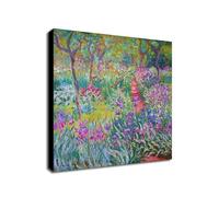 The Artist's Garden in Giverny by Claude Monet - Canvas Wall Art Framed Print - Various Sizes (38" x 38" Inches)