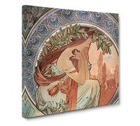 The Arts Poetry Vol.1 by Alphonse Mucha Canvas Print | Gallery Wrapped 30mm Frame Wall Art | 20x20 inches | Ready to Hang | Classic Picture | Living Room Bedroom Lounge Office