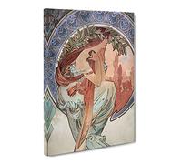 The Arts Poetry Vol.1 By Alphonse Mucha Canvas Print | Gallery Wrapped 30mm Frame Wall Art | 24x16 inches | Ready to Hang | Classic Picture | Living Room Bedroom Lounge Office