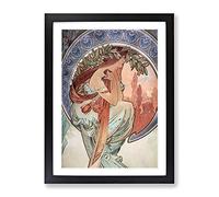 The Arts Poetry Vol.1 By Alphonse Mucha Classic Painting Framed Print | A3 Black Framed Wall Art | Ready to Hang | Classic Historical Picture | Living Room Bedroom Lounge Office