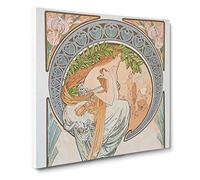 The Arts Poetry Vol.2 by Alphonse Mucha Canvas Print | Gallery Wrapped 30mm Frame Wall Art | 20x20 inches | Ready to Hang | Classic Picture | Living Room Bedroom Lounge Office