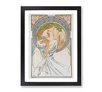 The Arts Poetry Vol.2 By Alphonse Mucha Classic Painting Framed Print | A2 Black Framed Wall Art | Ready to Hang | Classic Historical Picture | Living Room Bedroom Lounge Office