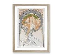 The Arts Poetry Vol.2 By Alphonse Mucha Classic Painting Framed Print | A2 Oak Framed Wall Art | Ready to Hang | Classic Historical Picture | Living Room Bedroom Lounge Office