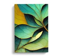 The Artsy Leaves Canvas Print | Gallery Wrapped 30mm Frame Wall Art | 30x20 inches | Ready to Hang | Modern Floral Picture | Living Room Bedroom Lounge Office