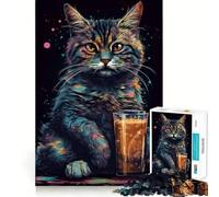 The Asheera Cat Coffee 1000 Pieces Puzzles for Teenagers Boost Recall Relaxing Fun Accurate Edge Thoughtful Gift (50x75cm)