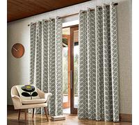 The Ashley Wilde Group Orla Kiely Linear Stem Eyelet Curtains - Silver (229cm x 183cm (90"x72"))