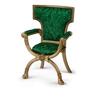 The Ashton-Drake Galleries Queen Elizabeth II Portrait Doll Chair Accessory, Green Satin Drawing Room Throne, Windsor Castle Replica