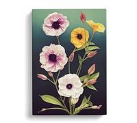 The Assorted Flowers Canvas Print | Gallery Wrapped 30mm Frame Wall Art | 30x20 inches | Ready to Hang | Modern Floral Picture | Living Room Bedroom Lounge Office
