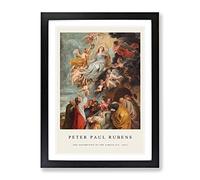 The Assumption Of The Virgin By Peter Paul Rubens Exhibition Museum Painting Framed Print | A4 Black Framed Wall Art | Ready to Hang | Modern Historical Picture | Living Room Bedroom Lounge Office