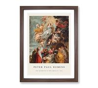 The Assumption Of The Virgin By Peter Paul Rubens Exhibition Museum Painting Framed Print | A4 Walnut Framed Wall Art | Ready to Hang | Modern Historical Picture | Living Room Bedroom Lounge Office