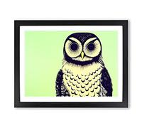 The Astonishing Owl Framed Wall Art Print A2 Black