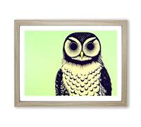 The Astonishing Owl Framed Wall Art Print A2 Oak