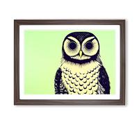 The Astonishing Owl Framed Wall Art Print A2 Walnut