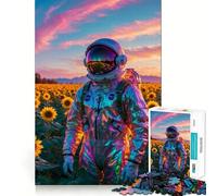 The Astronauts Golden Hou Jigsaw Puzzles for Teenagers 1000 Piece Raise Memory Leisure Time Clean Edge Lovely Present (38x26cm)