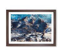 The Atacama Desert Chile Painting Framed Print | A2 Walnut Framed Wall Art | Ready to Hang | Modern Landscape Picture | Living Room Bedroom Lounge Office