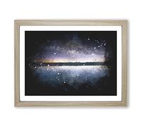 The Atacama Desert In Chile Paint Splash Modern Art Framed Print | A3 Oak Framed Wall Art | Ready to Hang | Modern Landscape Picture | Living Room Bedroom Lounge Office