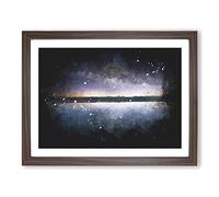 The Atacama Desert In Chile Paint Splash Modern Art Framed Print | A3 Walnut Framed Wall Art | Ready to Hang | Modern Landscape Picture | Living Room Bedroom Lounge Office