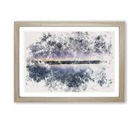 The Atacama Desert in Chile Watercolour Framed Print | A2 Oak Framed Wall Art | Ready to Hang | Modern Landscape Picture | Living Room Bedroom Lounge Office