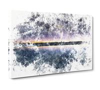 The Atacama Desert In Chile Watercolour Modern Canvas Wall Art Print Ready to Hang, Framed Picture for Living Room Bedroom Home Office Décor, 30x20 Inch (76x50 cm)