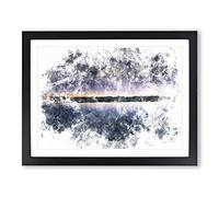 The Atacama Desert In Chile Watercolour Modern Framed Print | A4 Black Framed Wall Art | Ready to Hang | Modern Landscape Picture | Living Room Bedroom Lounge Office