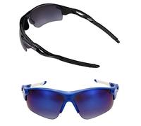 "The Athlete" 2 Pair of Precision Sport Wrap Bifocal Sunglasses - Reading Sunglasses for Men and Women - Black/Blue - 3.00