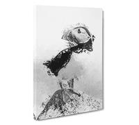 The Atlantic Puffin Bird Canvas Print | Gallery Wrapped 30mm Frame Wall Art | 30x20 inches | Ready to Hang | Modern Animals Picture | Living Room Bedroom Lounge Office
