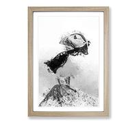 The Atlantic Puffin Bird in Abstract Framed Print | A2 Oak Framed Wall Art | Ready to Hang | Abstract Fantasy Picture | Living Room Bedroom Lounge Office