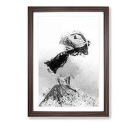 The Atlantic Puffin Bird in Abstract Framed Print | A2 Walnut Framed Wall Art | Ready to Hang | Abstract Fantasy Picture | Living Room Bedroom Lounge Office