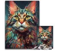 The Attentive Cat 1000Piece Jigsaw Puzzle paper Jigsaw Puzzles Perfect for Halloween Christmas Birthday Gift 1000 PCS(38x26cm)