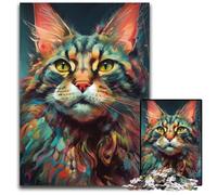 The Attentive Cat Adult Jigsaw Puzzles 1000 Pieces Wooden Jigsaw Perfect for Birthday ChristmasHalloween Gifts 1000 PCS(75x50cm)