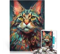 The Attentive CatAdult Jigsaw Puzzles 1000 Pieces Stress Reliever Difficult Challenge Unique Birthday and Gifts 38x26cm