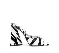 The Attico 115mm Devon zebra-print sandals - White 36-36.5-37-37.5-38-38.5-39-40-41