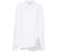 The Attico asymmetric striped shirt - White 36