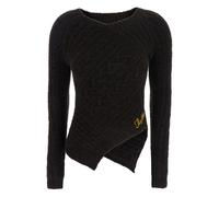 The Attico cable-knit asymmetric sweater - Brown 40-42-44