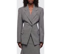 THE ATTICO Cropped Single-Breasted Blazer in Virgin Wool with Padded Shoulders - Size: 40 - female
