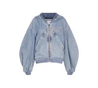 The Attico hooded denim bomber jacket - Blue 38