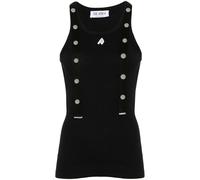 The Attico logo-appliqué ribbed tank top - Black 40-42