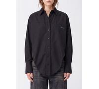 THE ATTICO Long-Sleeved Cotton Shirt with Contrasting Lettering Logo - Size: 42 - female